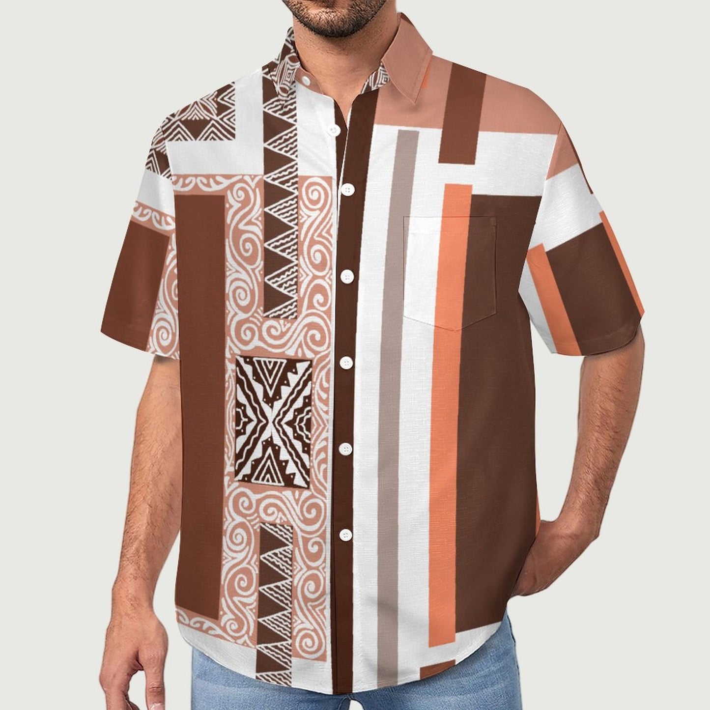 Chemise blanc pacific imprimé gatu