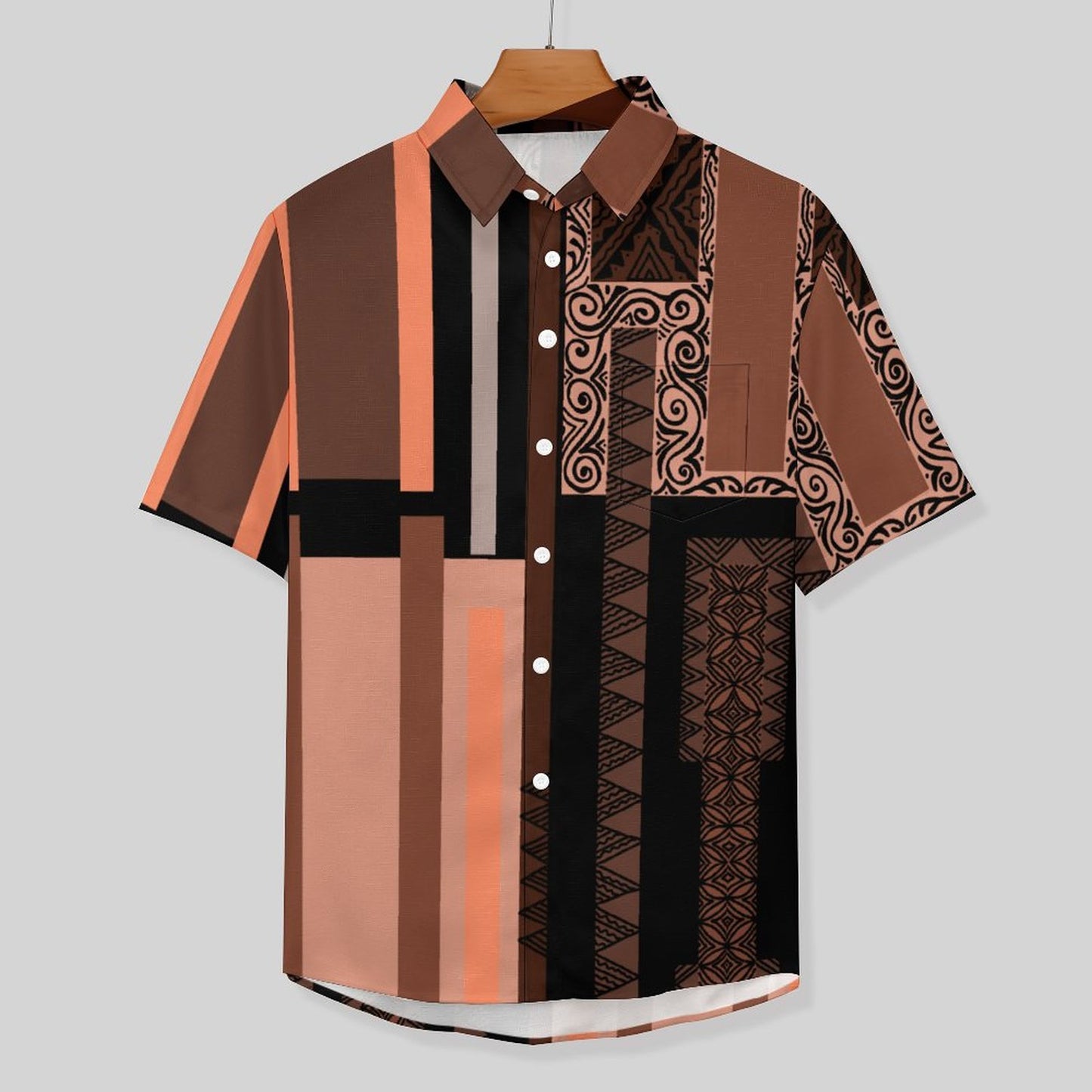 Chemise noir pacific imprimé gatu