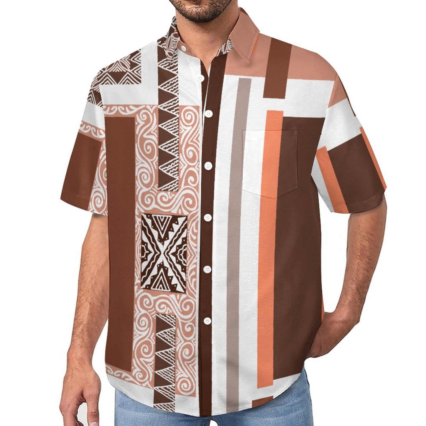 Chemise blanc pacific imprimé gatu