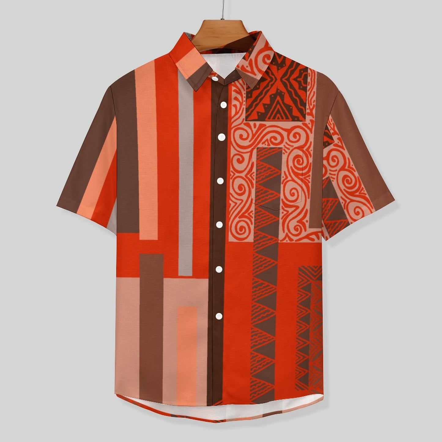 Chemise rouge pacific imprimé gatu