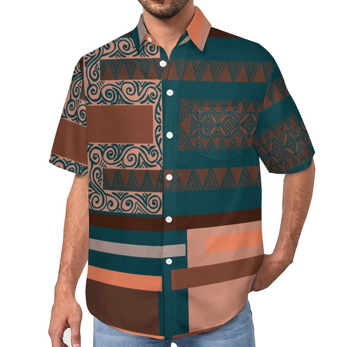 Chemise vert émeraude pacific imprimé gatu