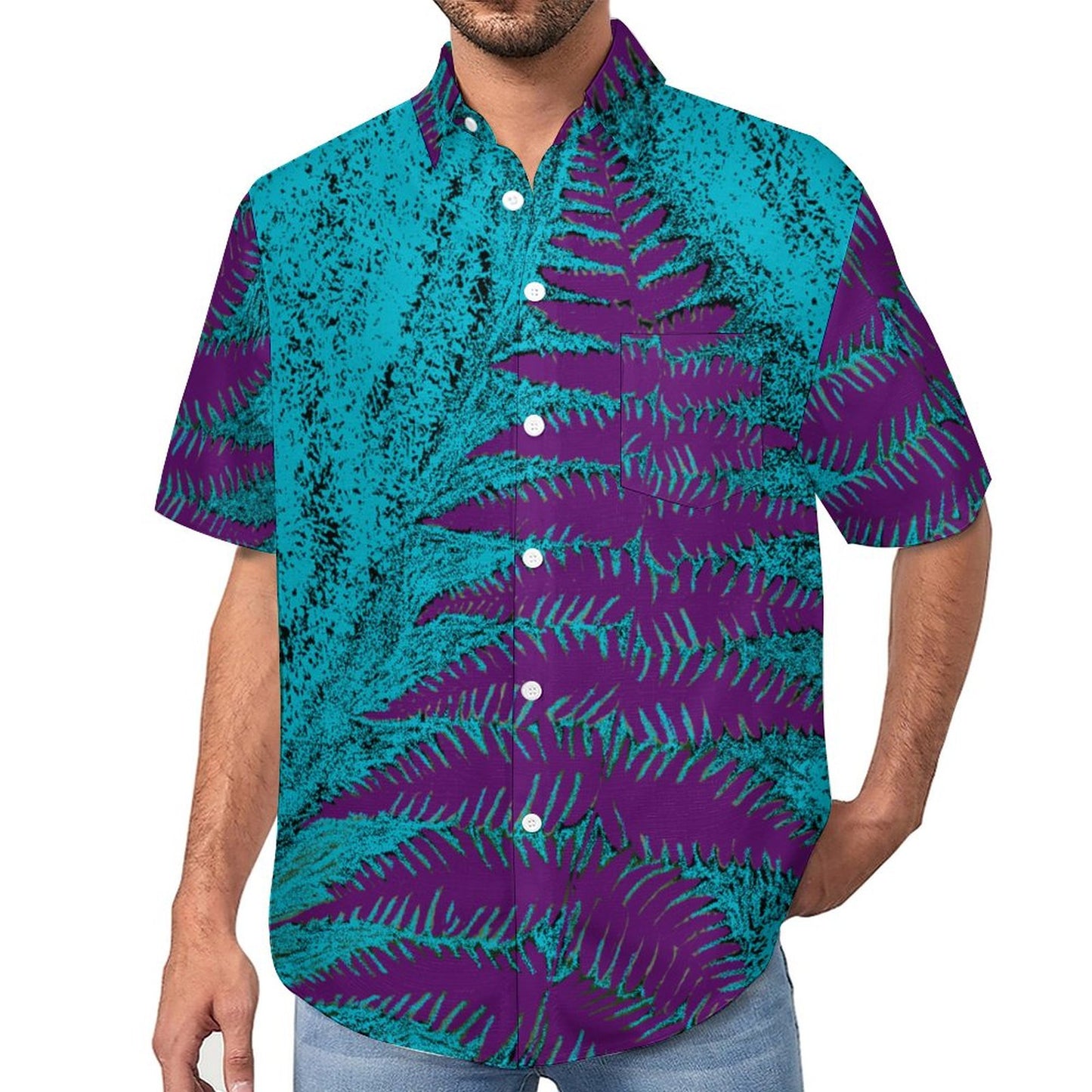 Chemise pacific imprimé feuille violet