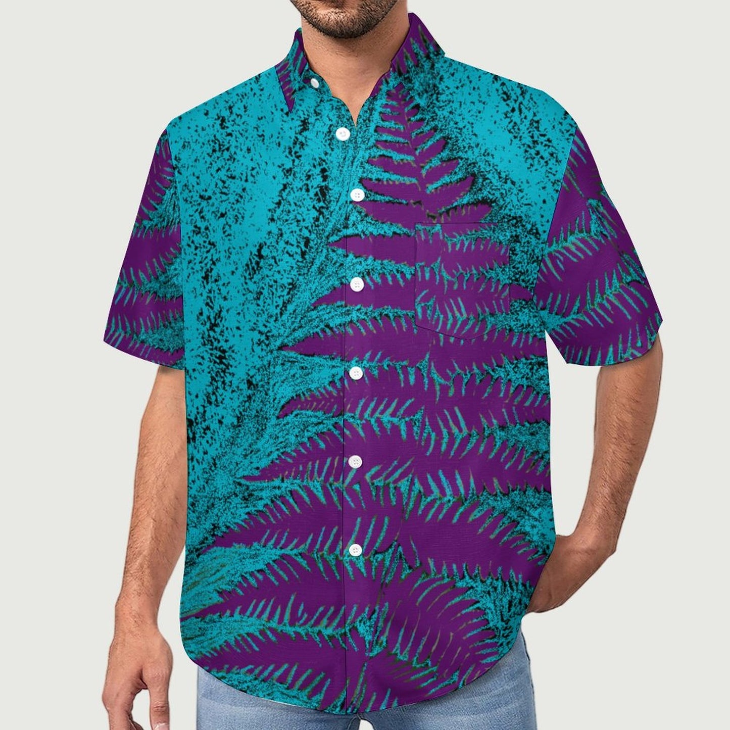 Chemise pacific imprimé feuille violet