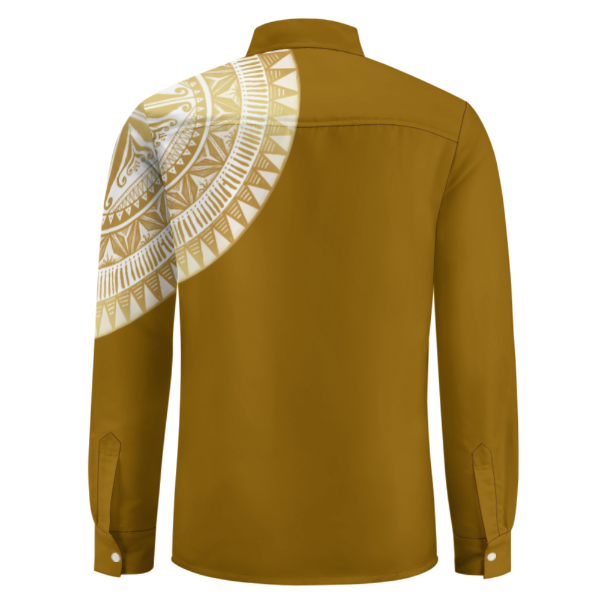 Chemise marron claire imprimé tapa