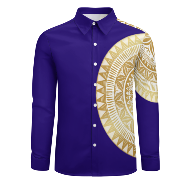 Chemise bleu imprimé tapa
