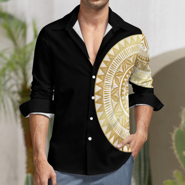 Chemise noir imprimé tapa