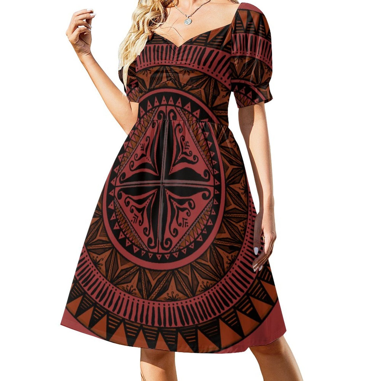 Robe ana rouge imprimée gatu