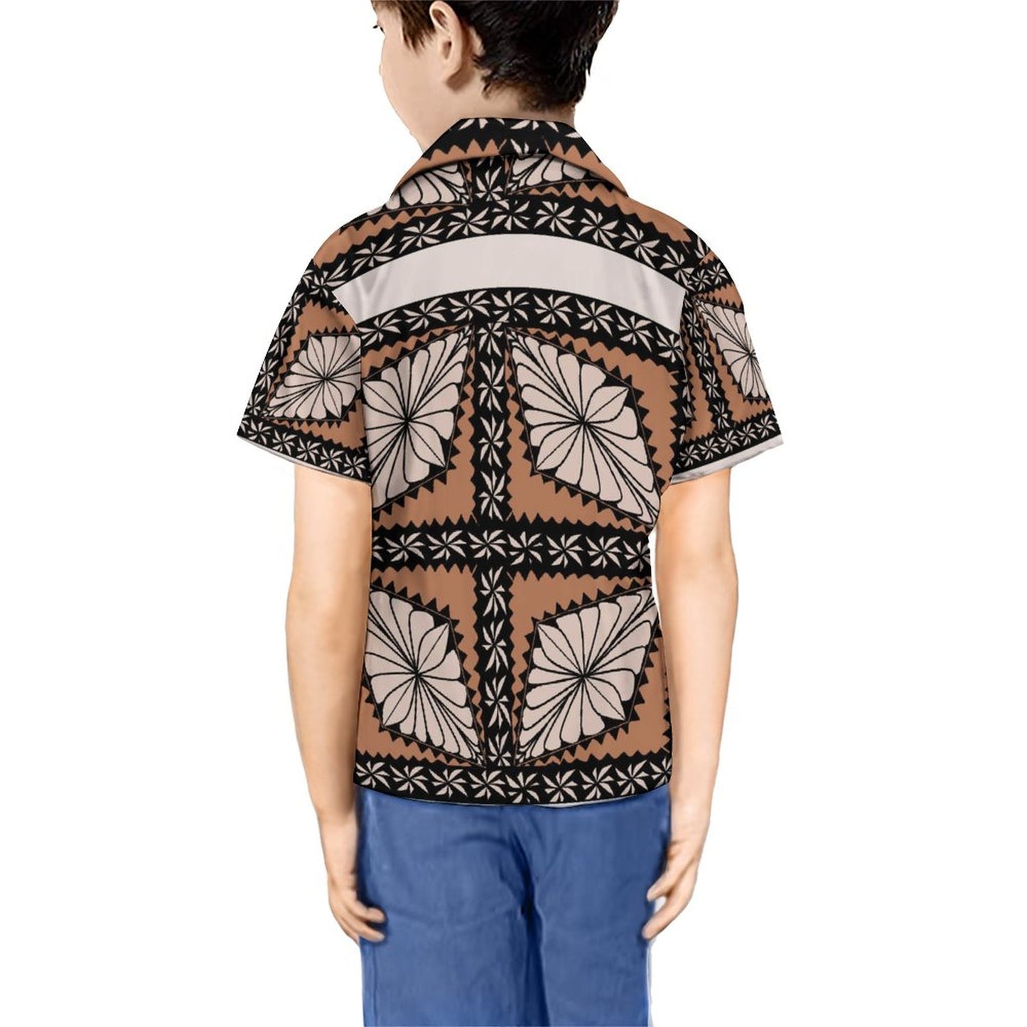 Chemise marron imprimé gatu pour enfant