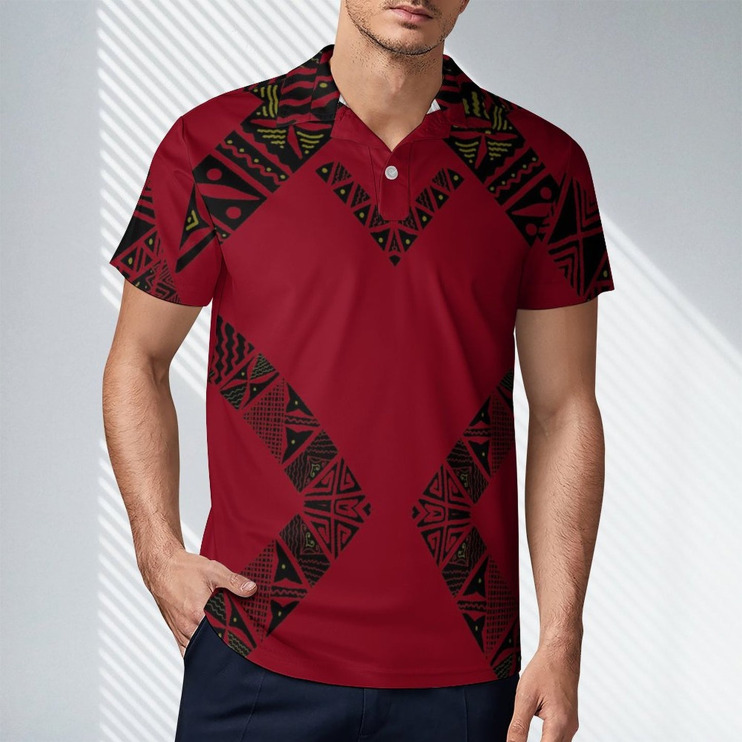 Polo pio rouge imprimé gatu