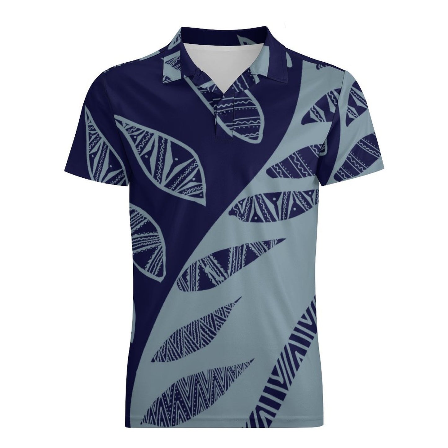 Polo pio imprimé bicolore bleu
