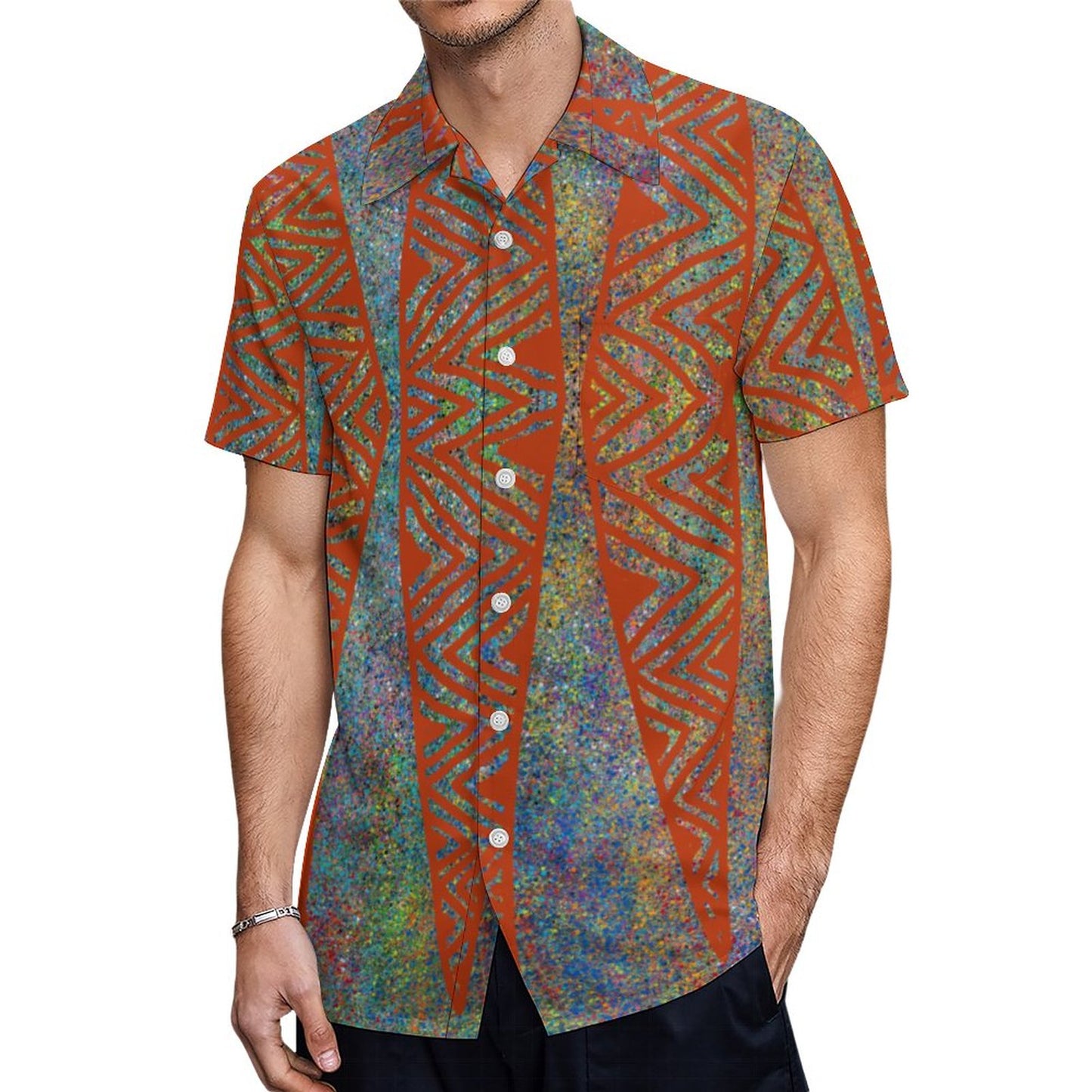 Chemise hévi rouge imprimée