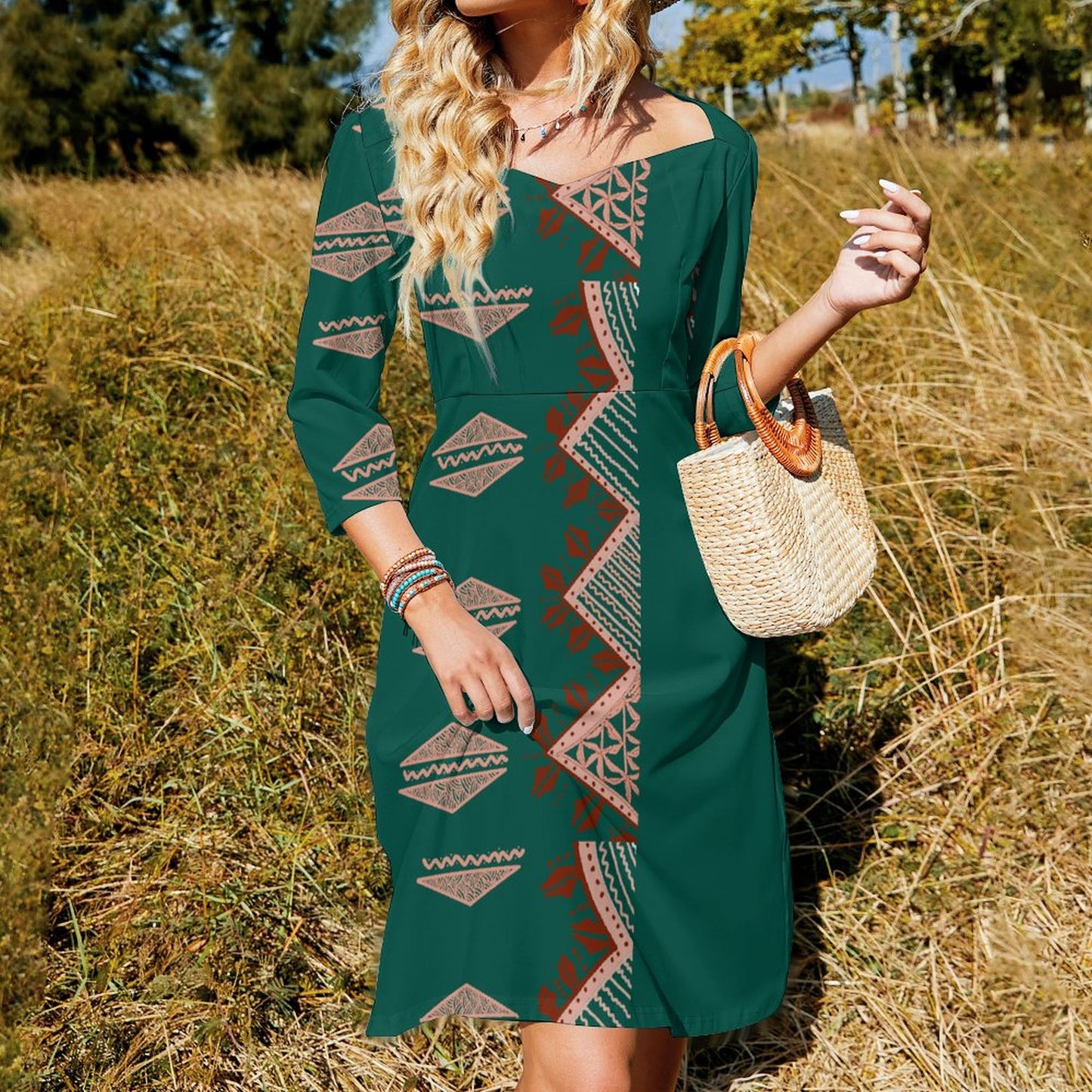 Robe évasée à nœud