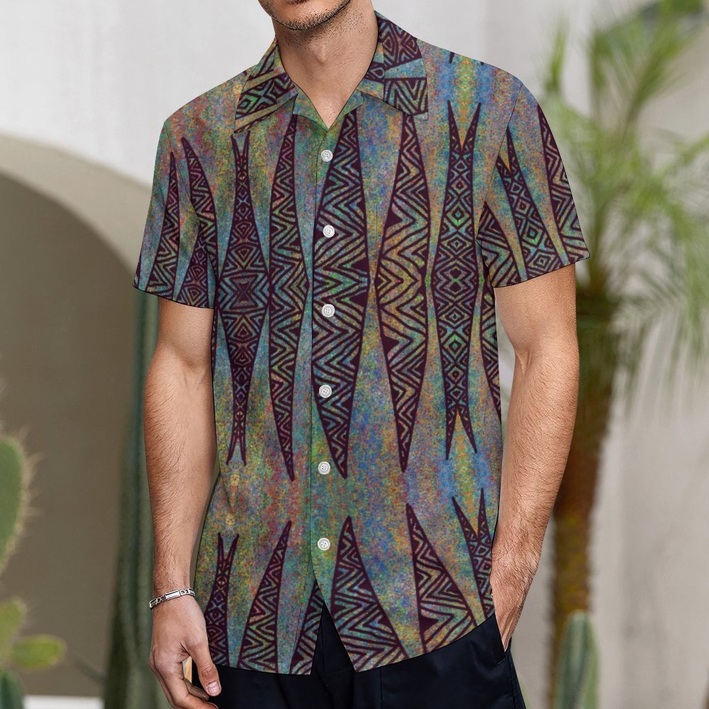 Chemise hévi prune imprimée gatu