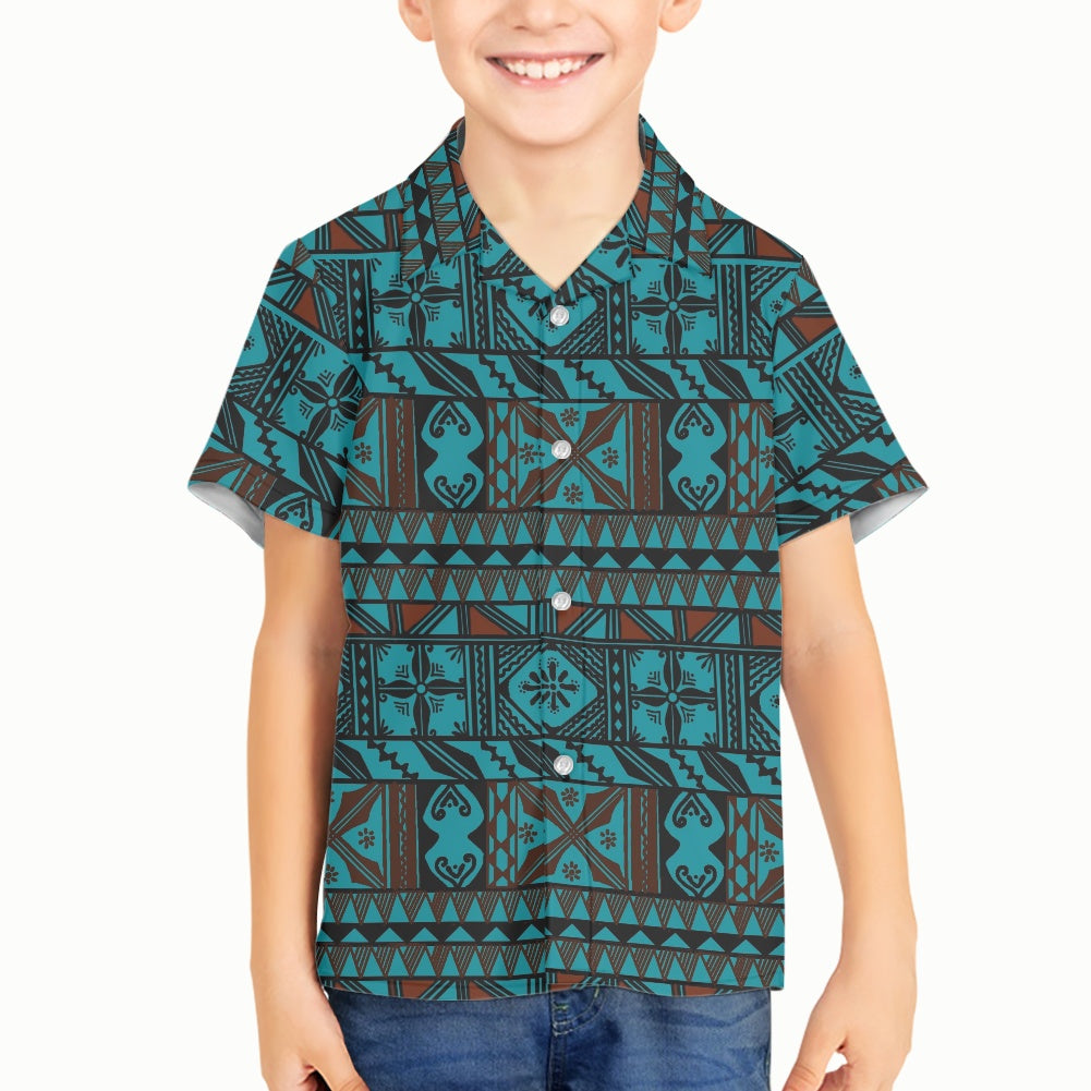 Chemise matt vert imprimée gatu