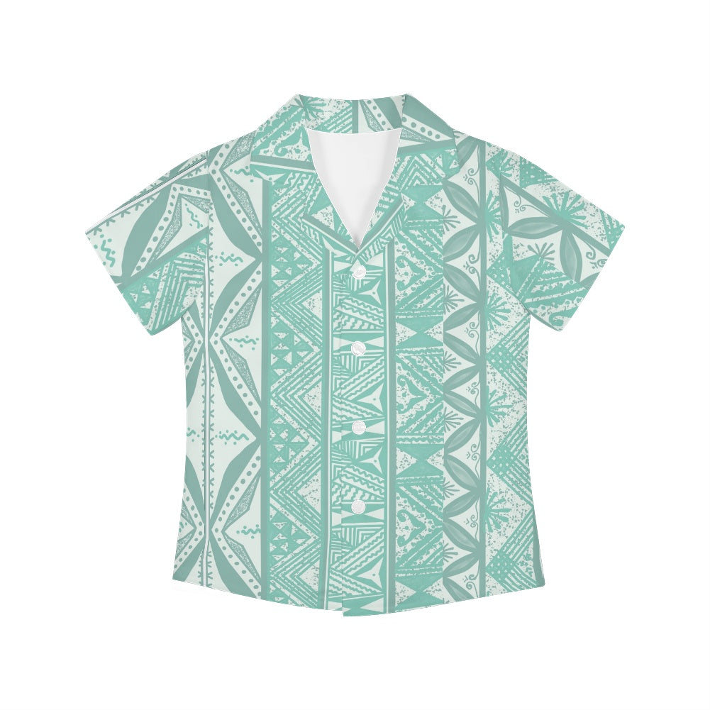 Chemise matt blanc imprimée gatu vert
