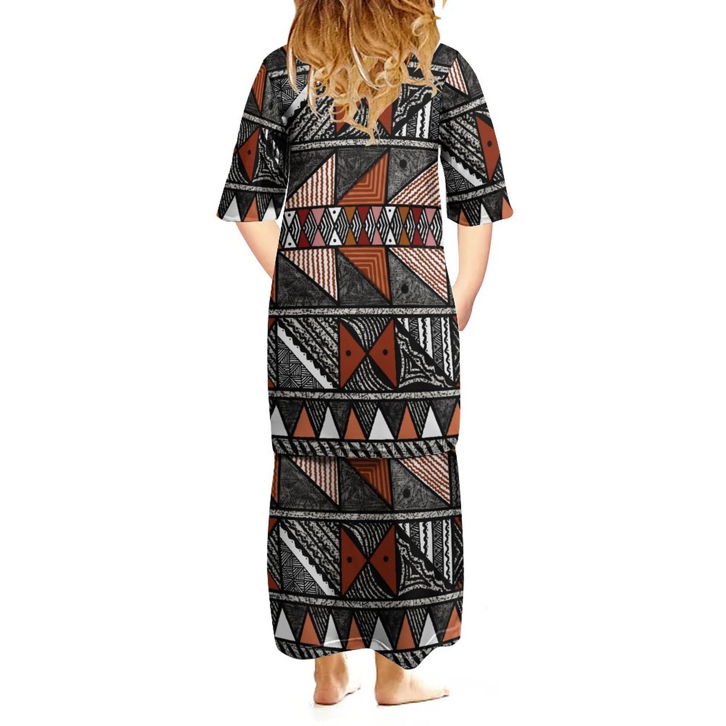 Ensemble haut/jupe fillette blanc motif gatu