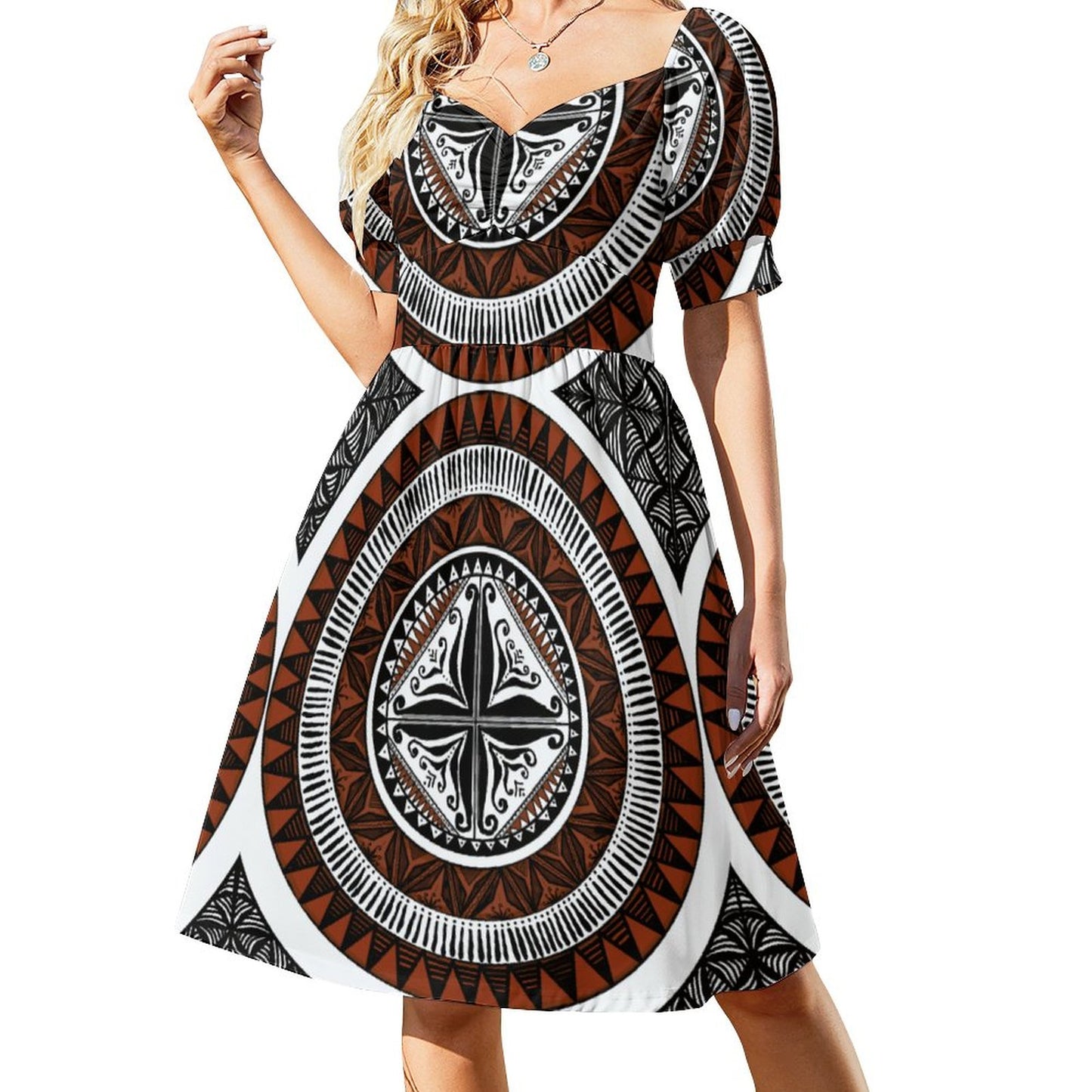 Robe ana blanc imprimée gatu