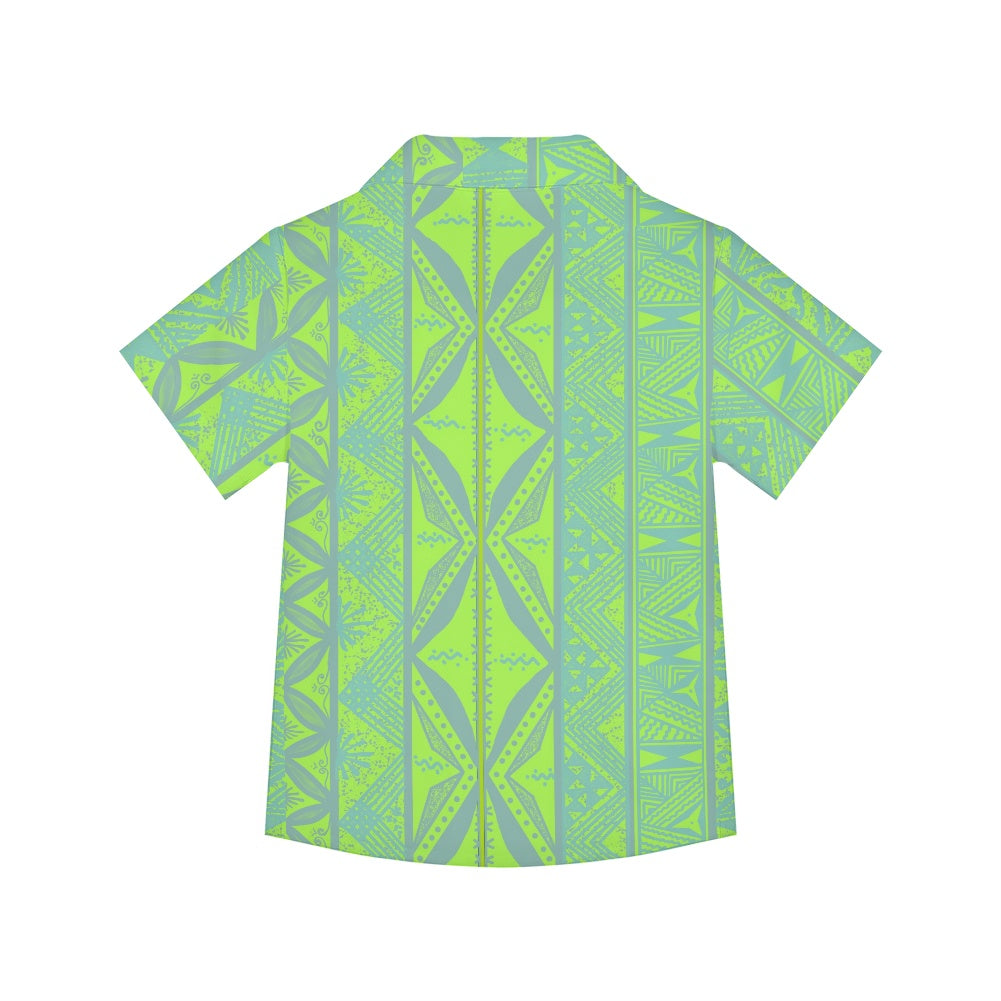 Chemise matt vert imprimée gatu