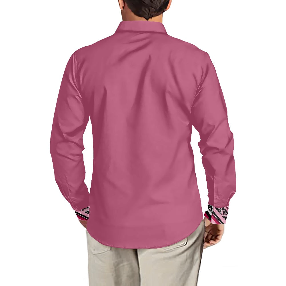 Chemise mata rose imprimée tapa