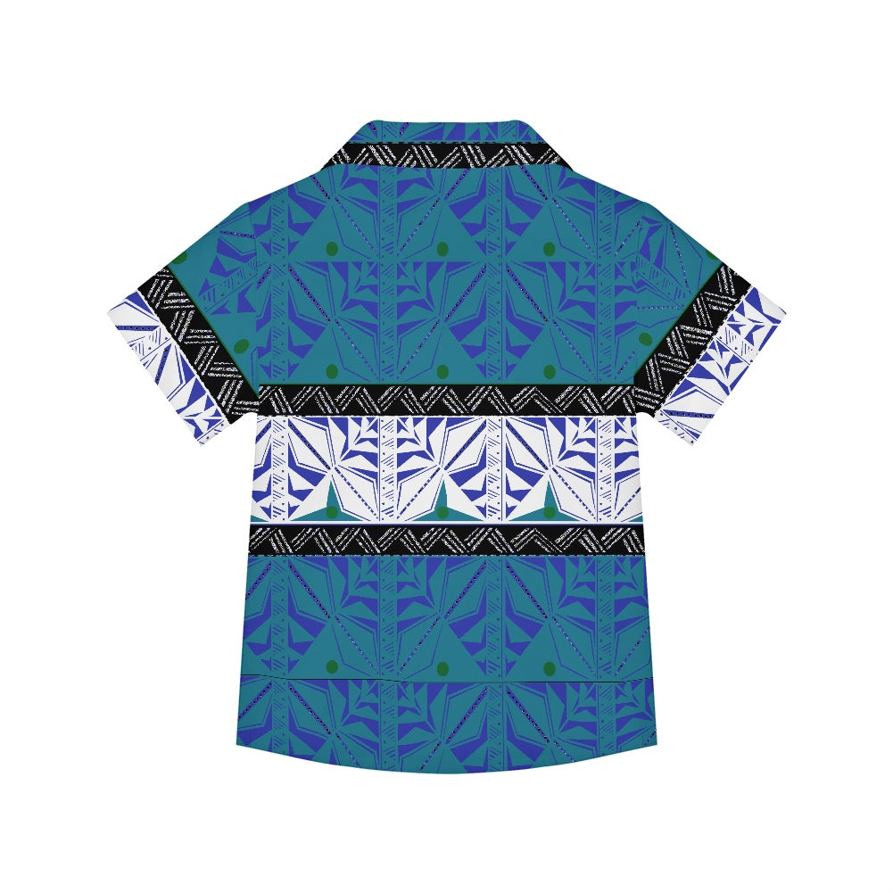 Chemise matt imprimée bleu