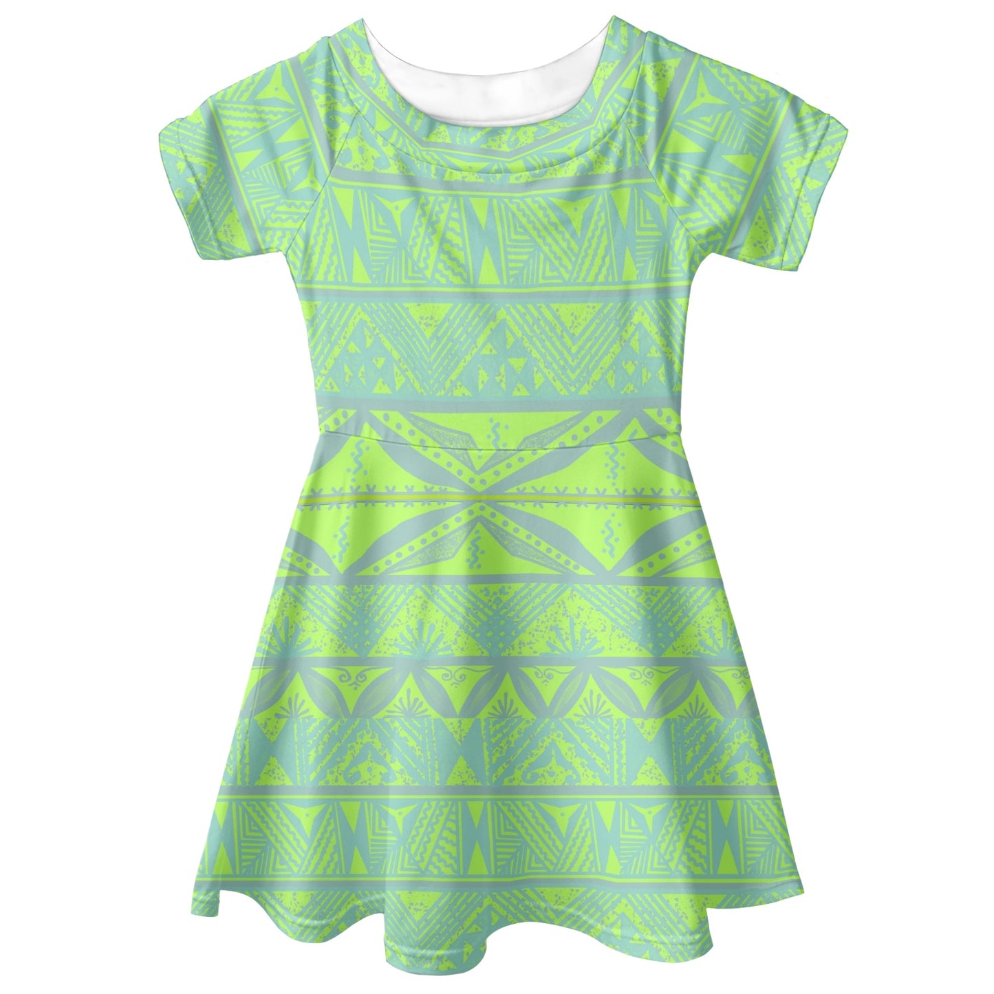 Robe lina vert imprimé gatu