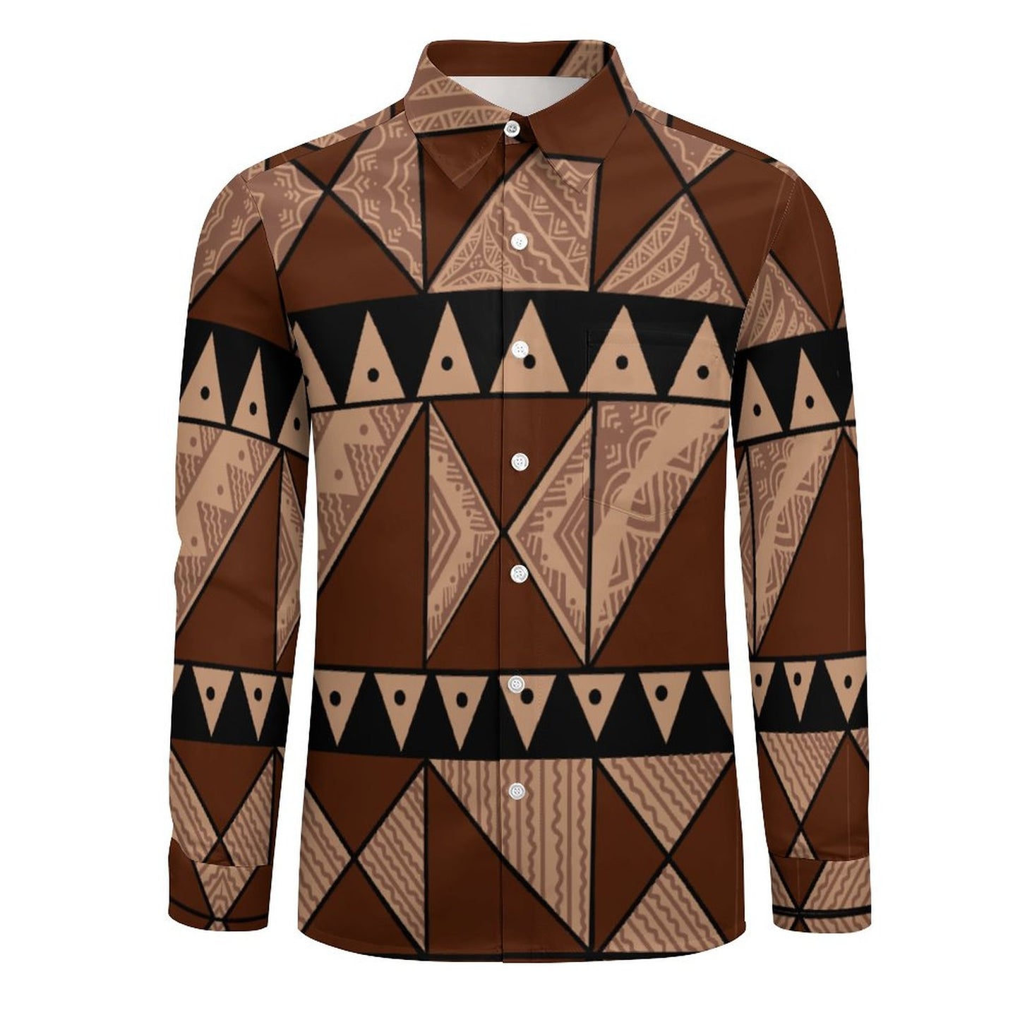 Chemise caramel imprimé gatu