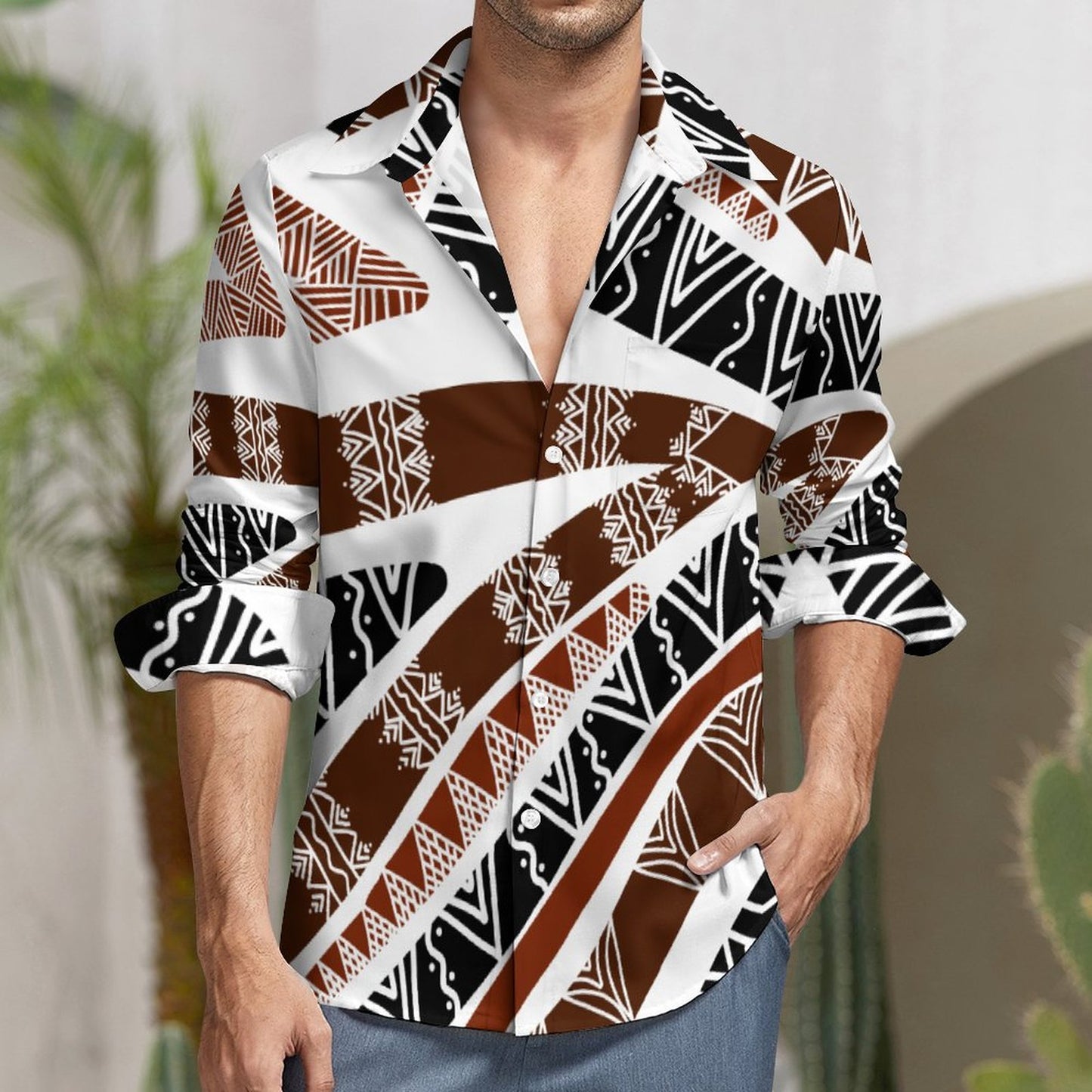 Chemise blanc imprimé gatu