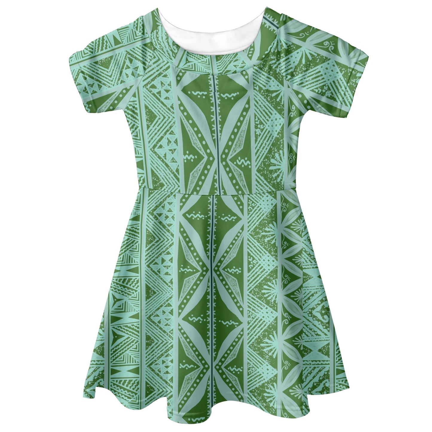 Robe lina vert imprimée gatu
