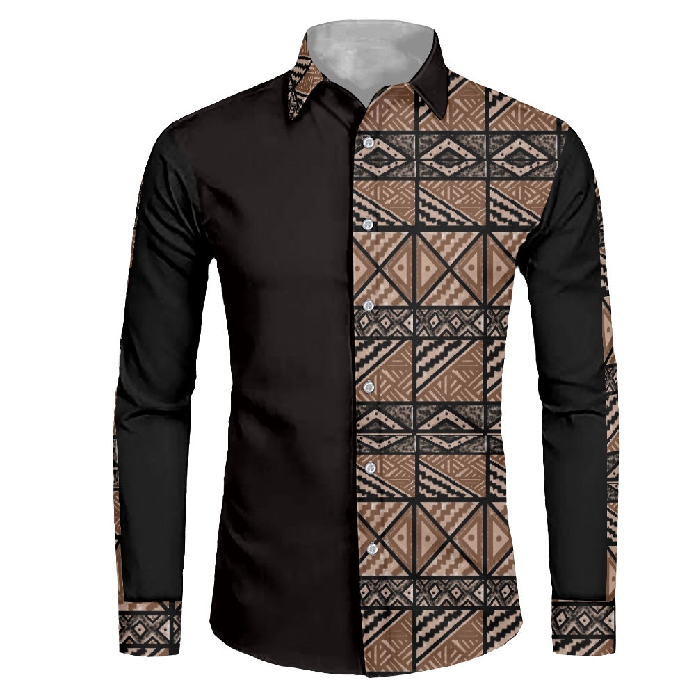 Chemise mata noir imprimée Gatu