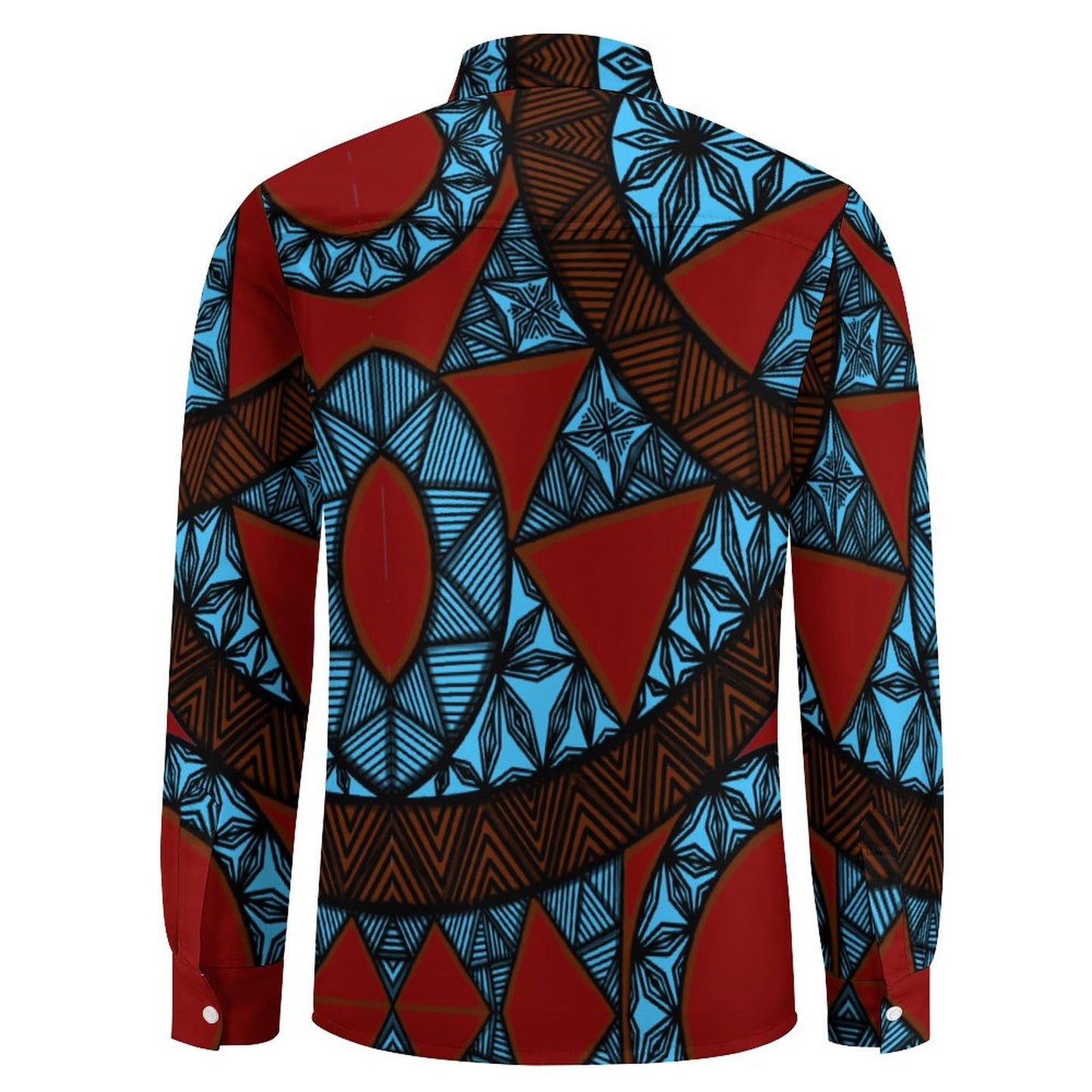 Chemise bleu matatoa imprimé gatu