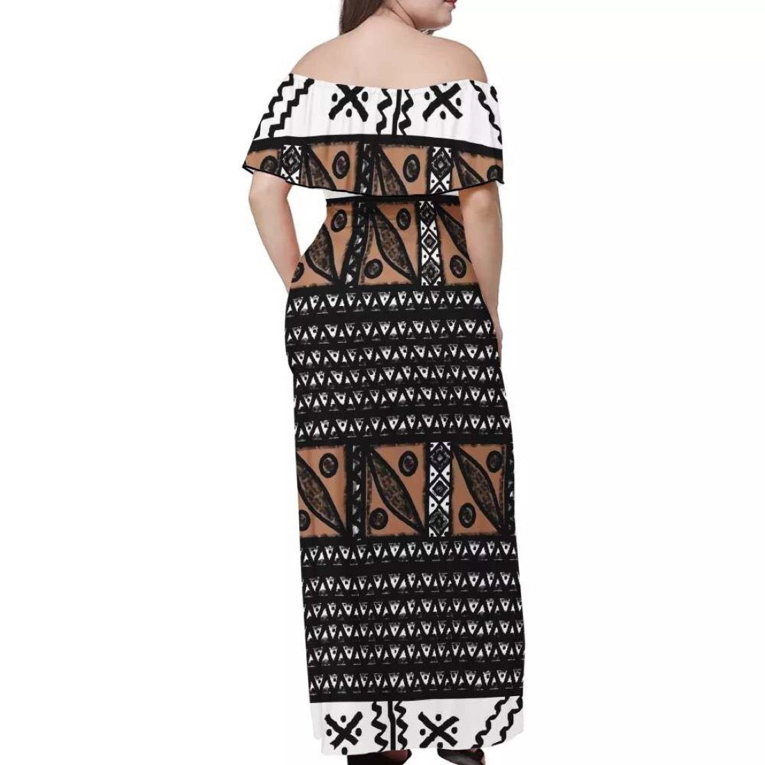 Robe longue imprimée motif gatu
