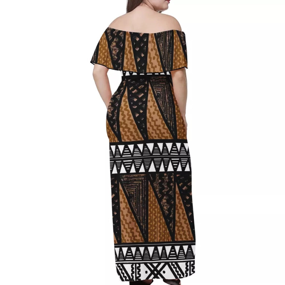 Robe longue blanche imprimée gatu