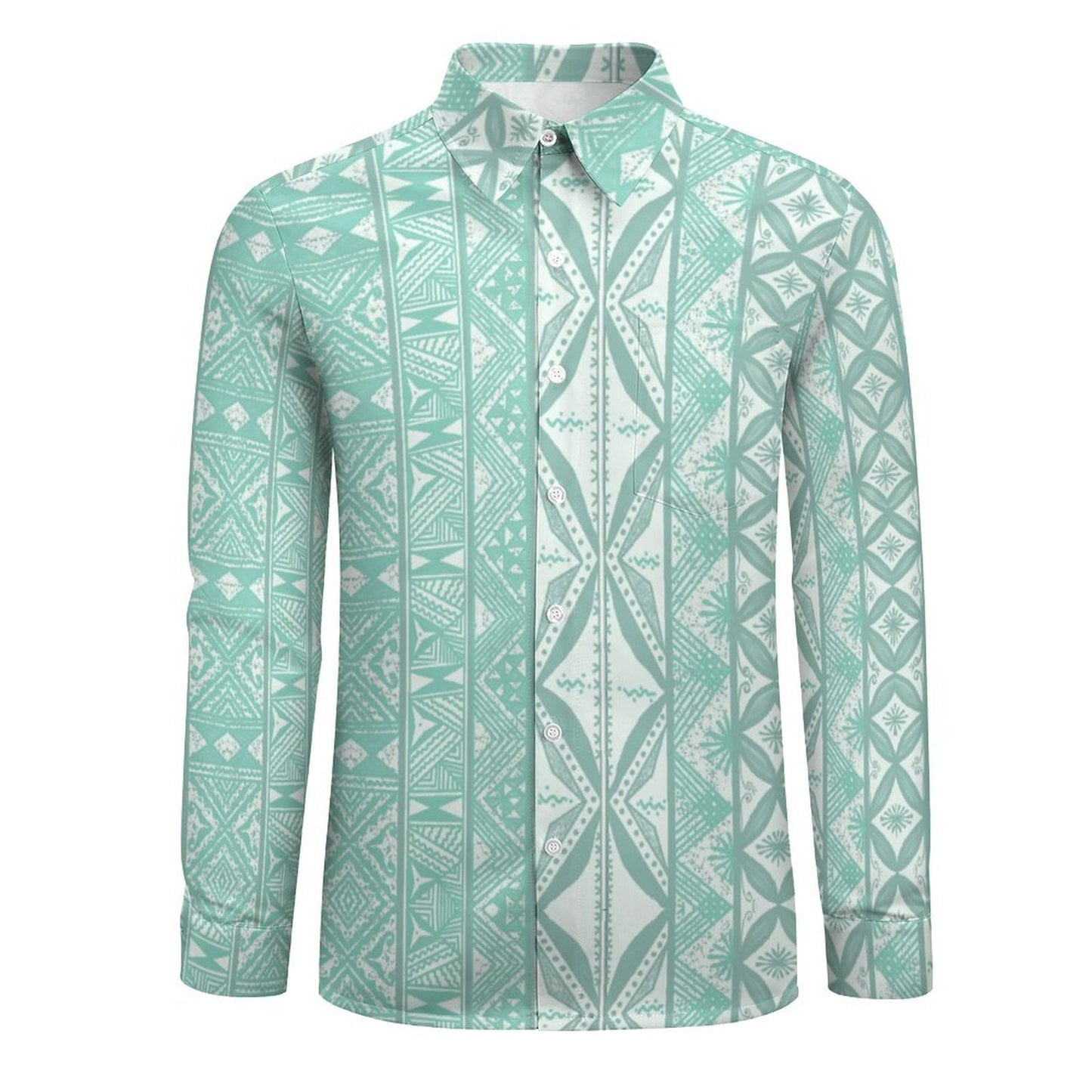 Chemise mata vert imprimée gatu