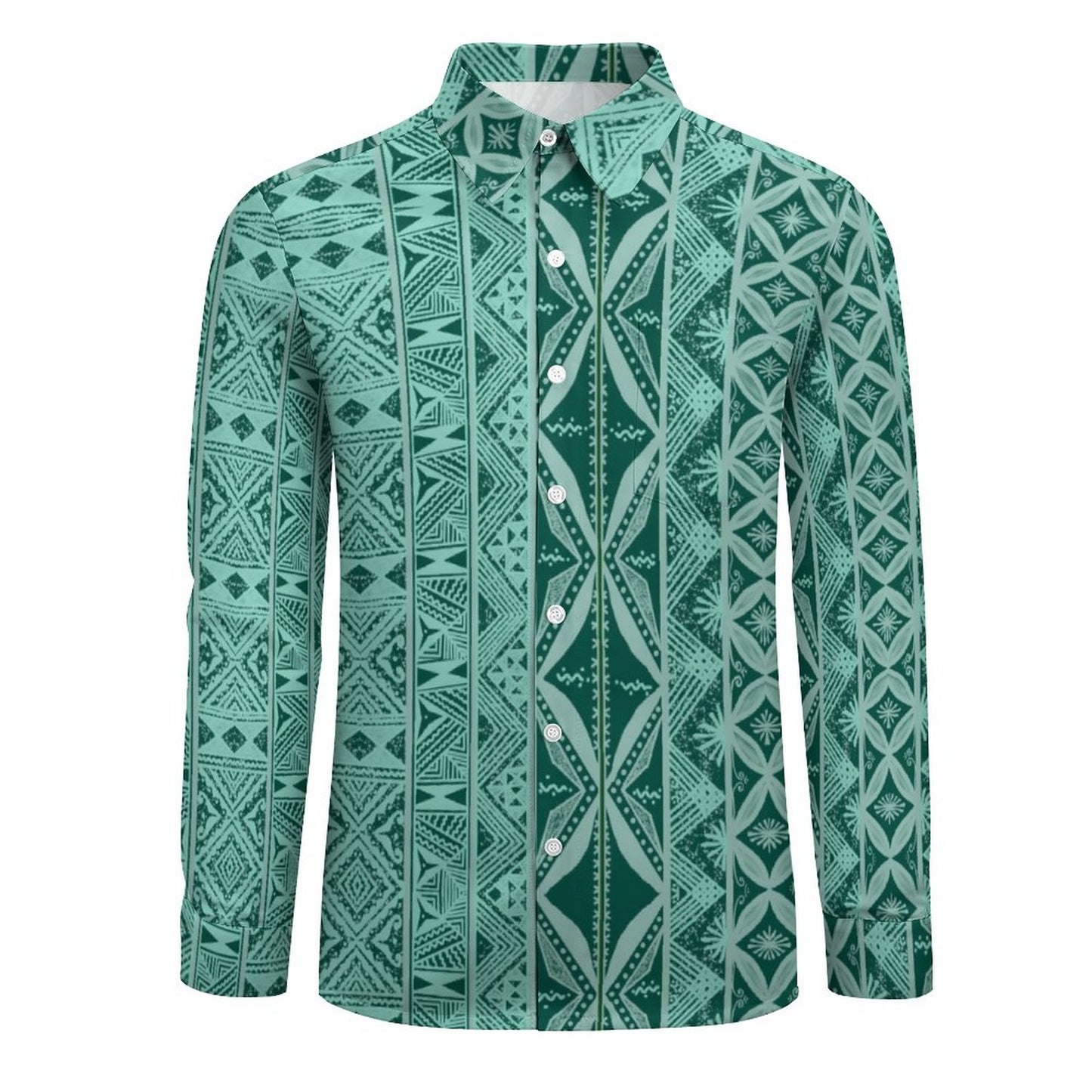 Chemise mata vert foncé imprimée gatu