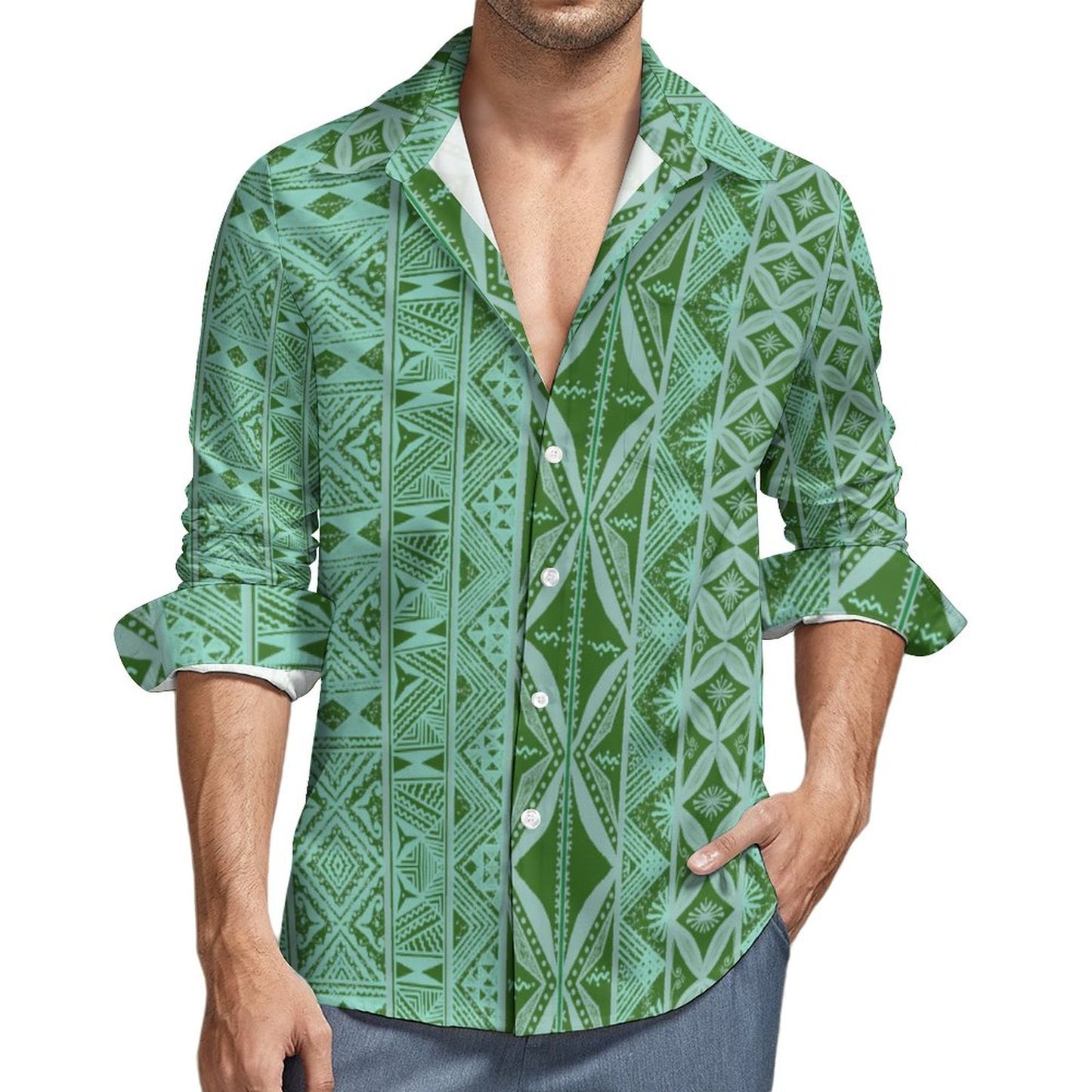 Chemise mata jade imprimée gatu