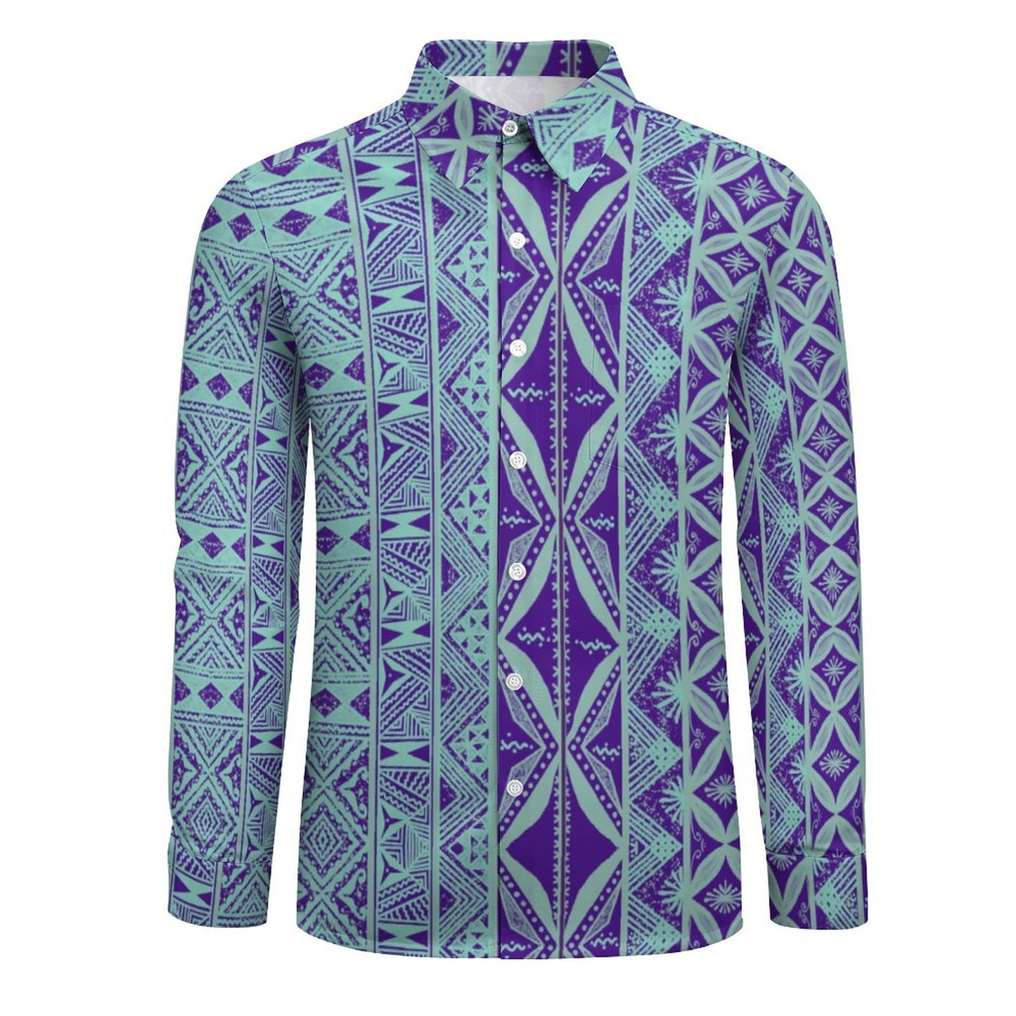 Chemise mata violet imprimée gatu