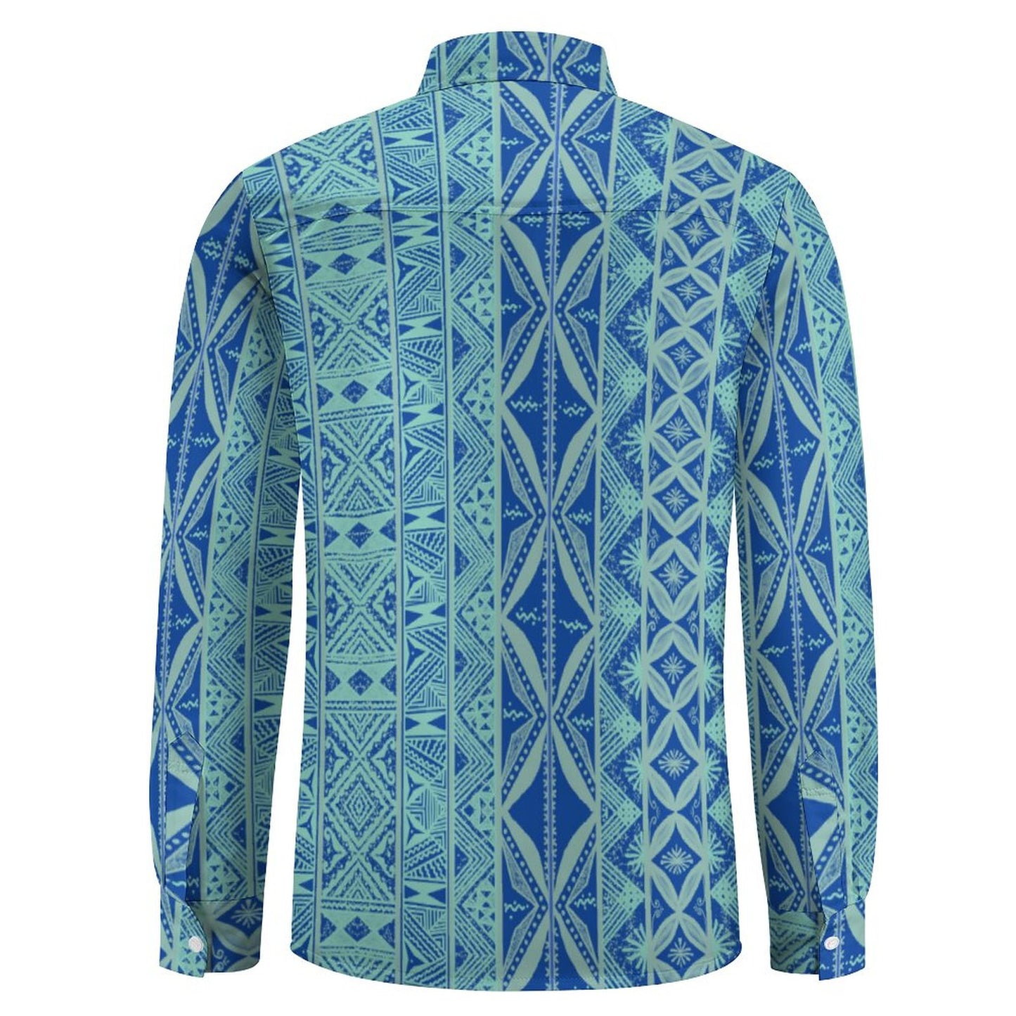 Chemise mata bleu imprimée gatu