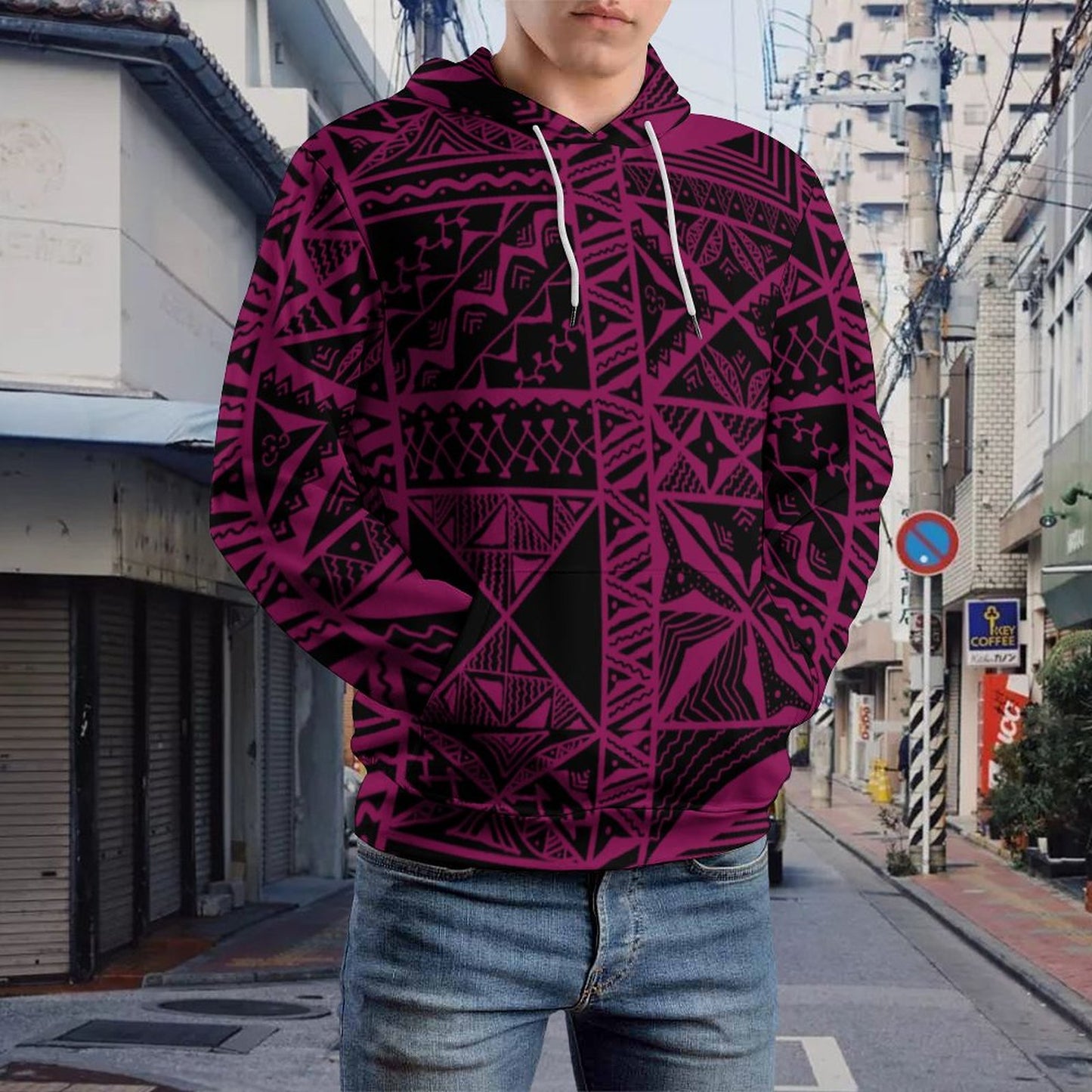 Sweat à capuche rose fluo