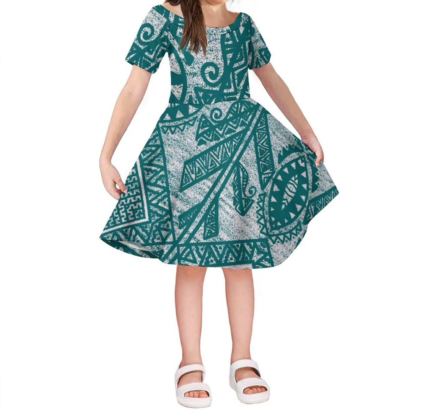 Robe laa imprimée vert