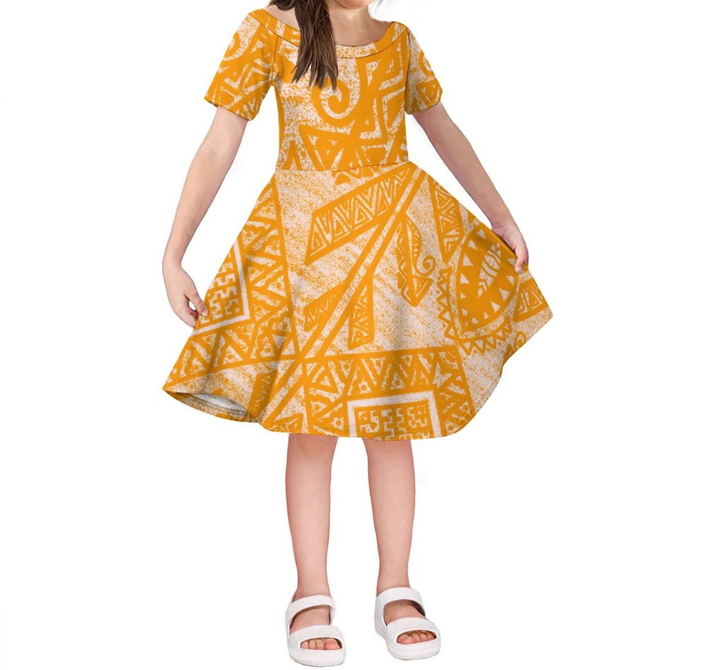 Robe laa imprimée jaune