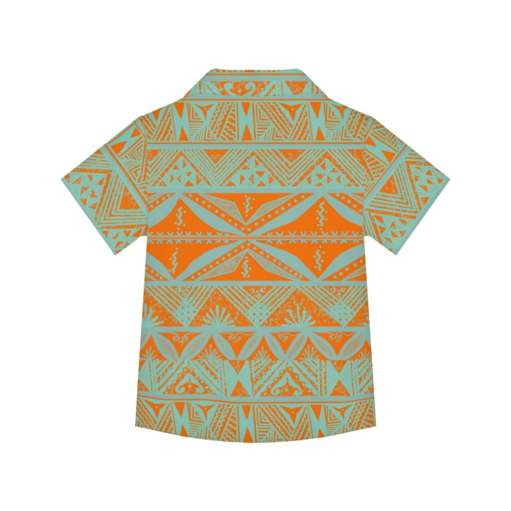 Chemise matt orange imprimée gatu