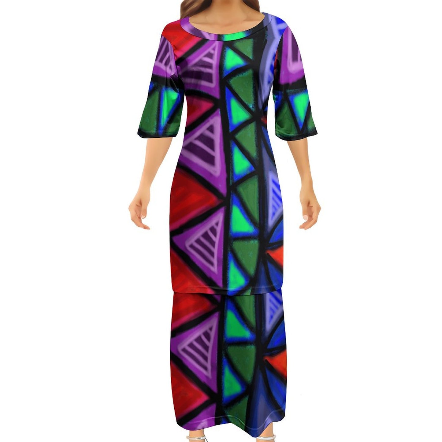 Ensemble eva imprimé vert/violet