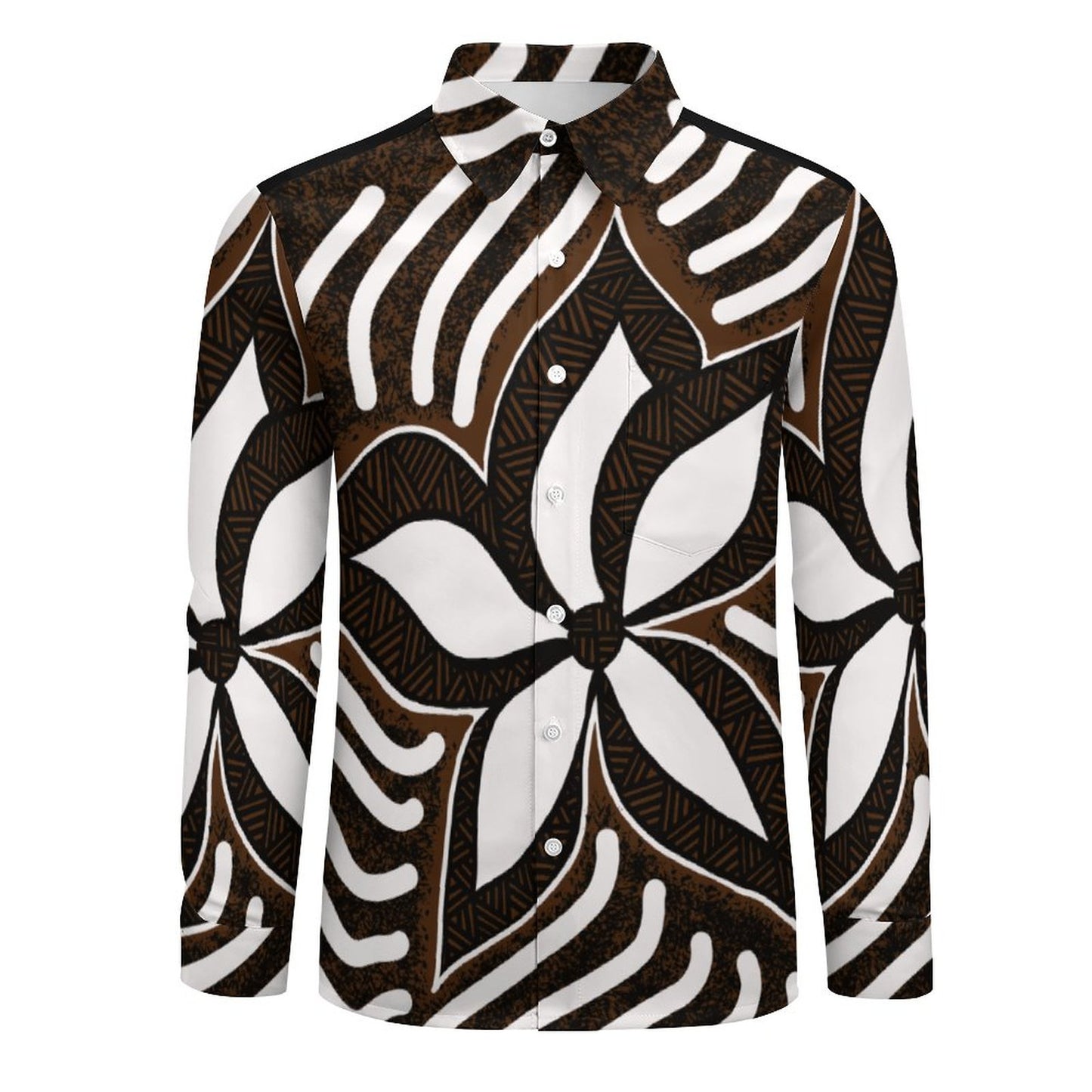 Chemise noir imprimé fleur gatu