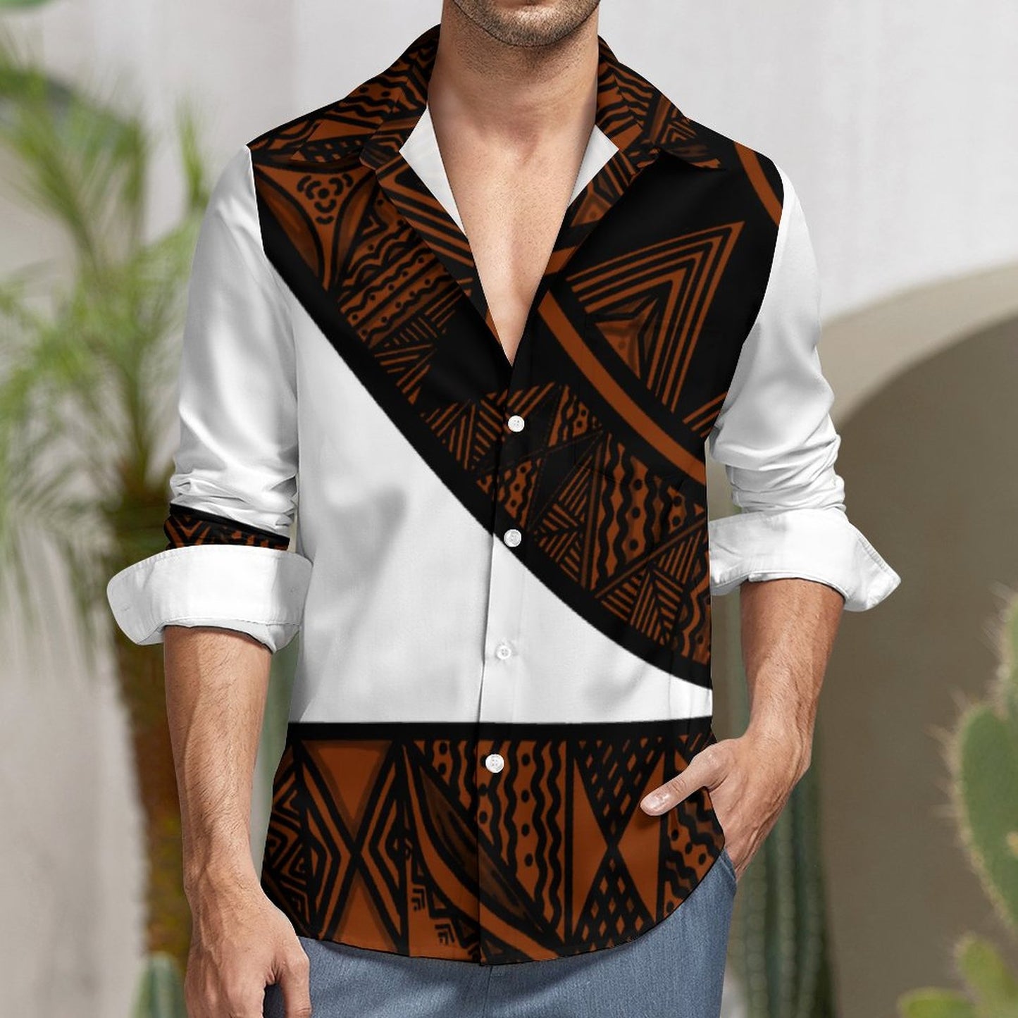 Chemise blanc imprimé gatu