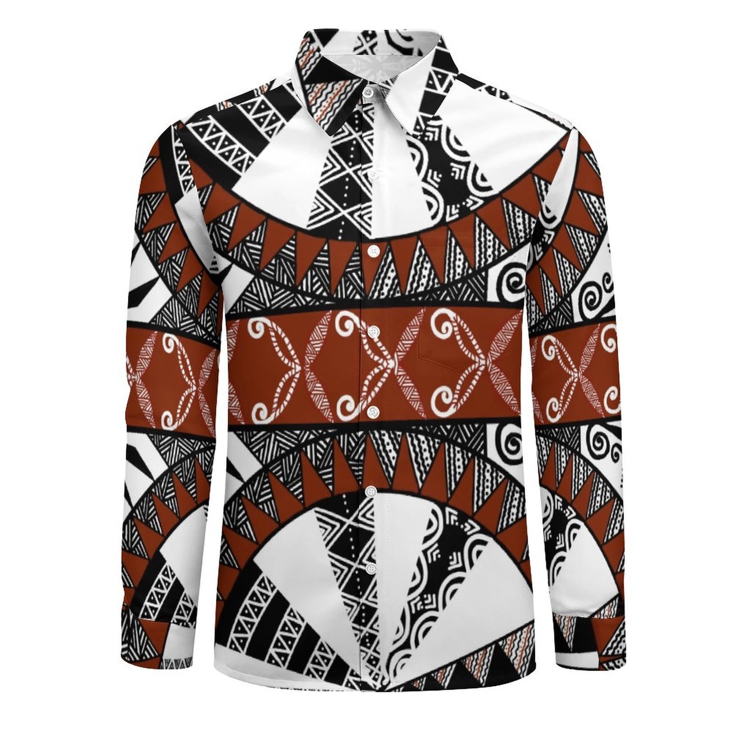 Chemise mata blanc imprimée gatu