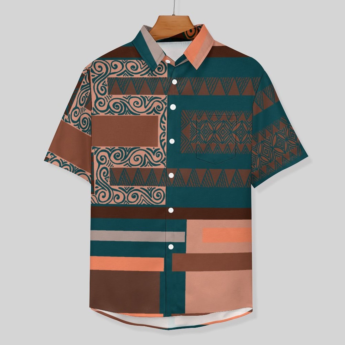Chemise vert émeraude pacific imprimé gatu