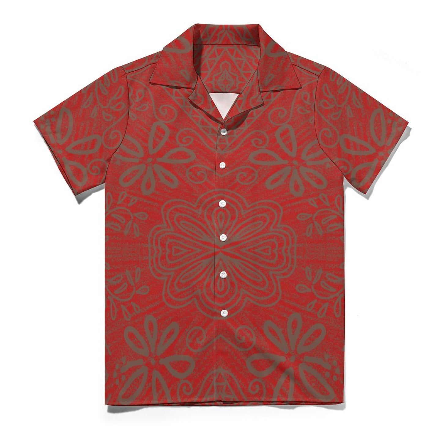 Chemise marron imprimé fleur