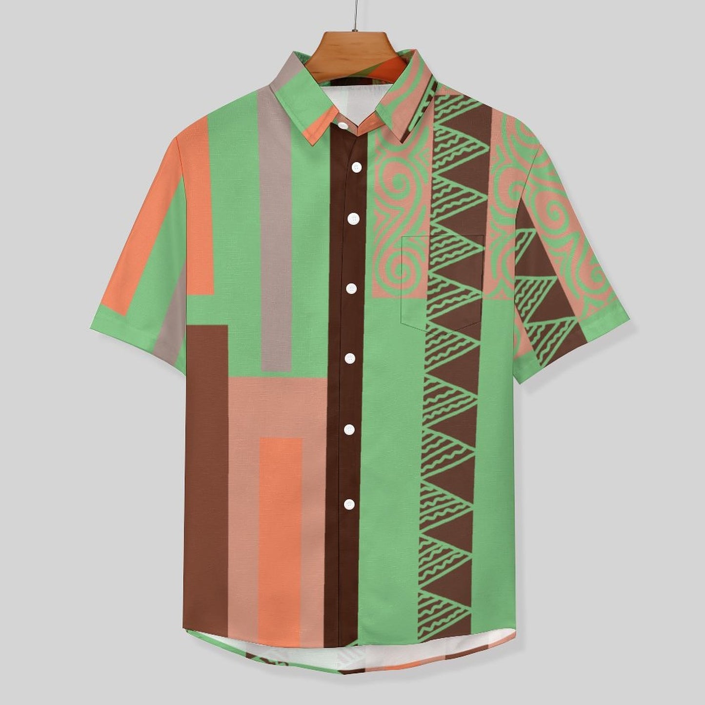 Chemise vert pacific imprimé gatu