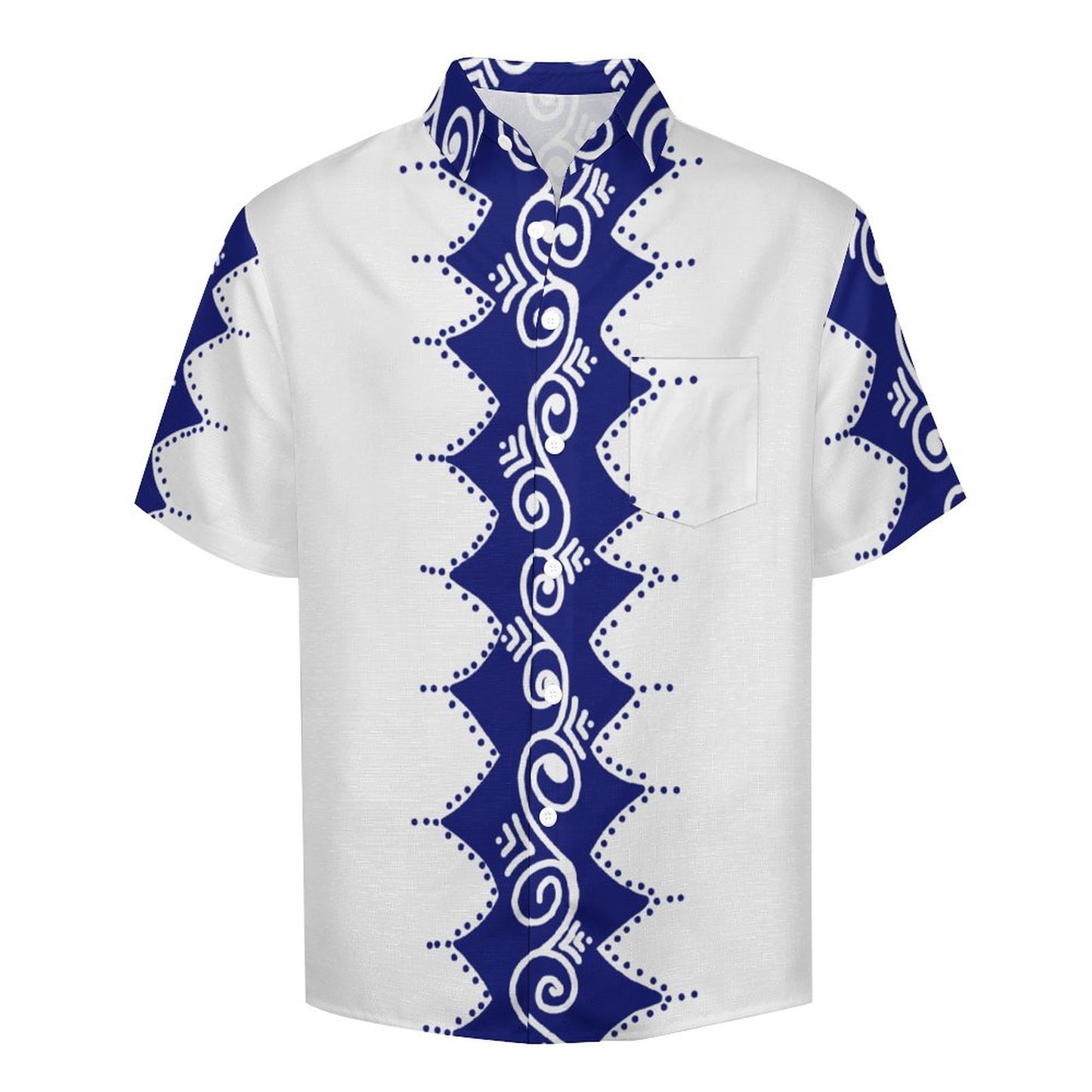 Chemise blanc pacific imprimé bleu océan