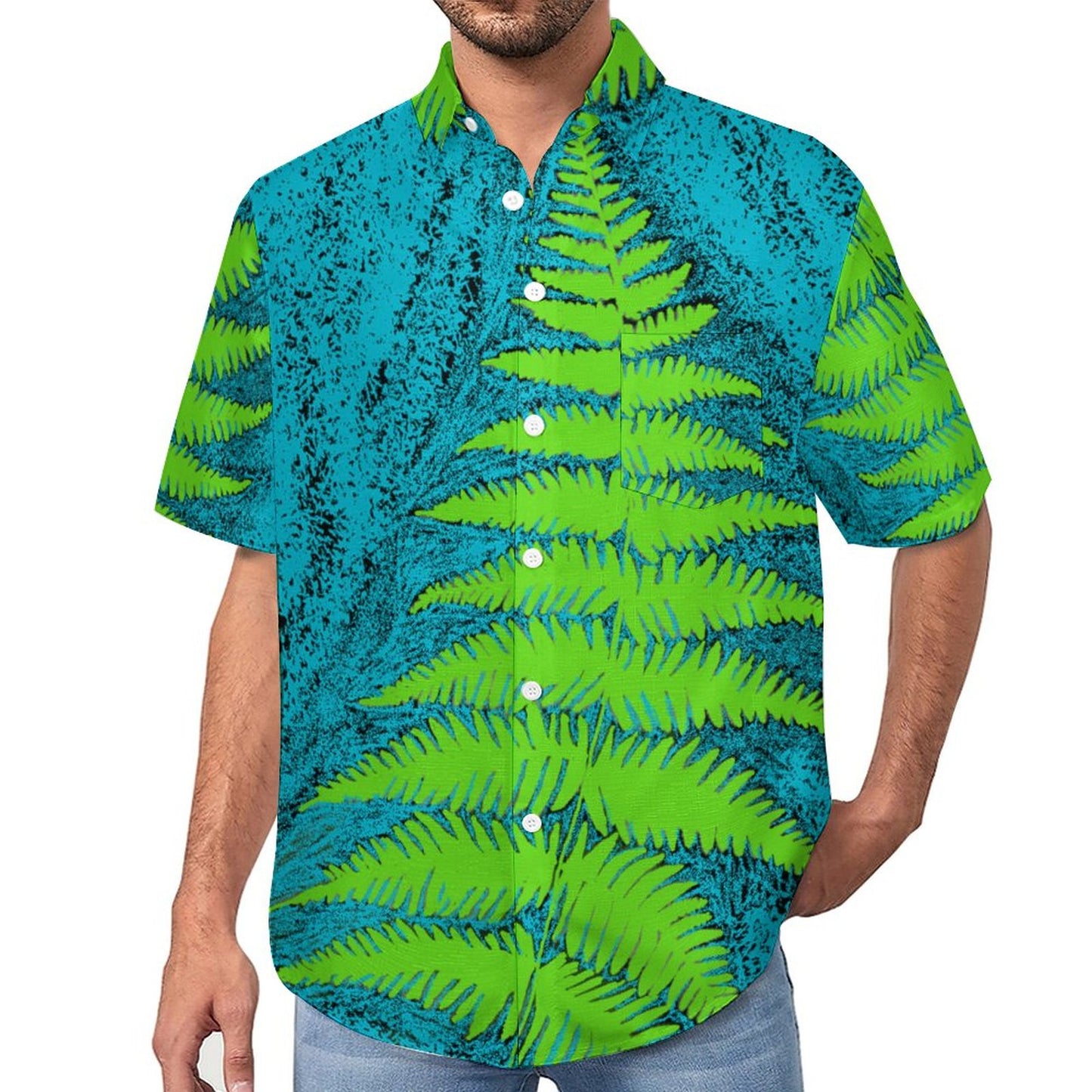 Chemise pacific imprimé feuille verte